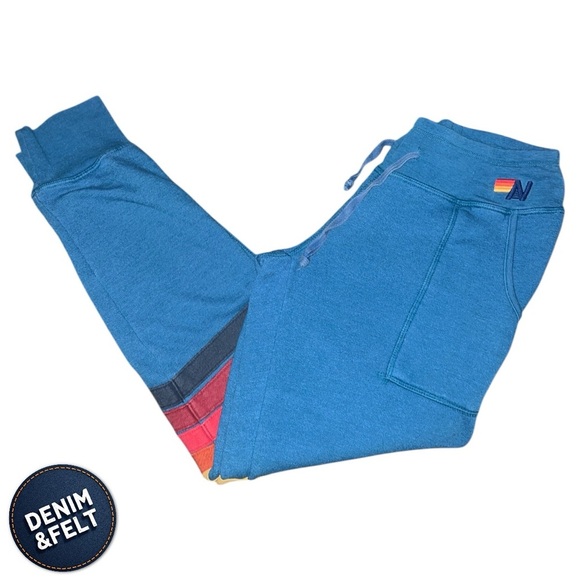 Aviator Nation Women’s Moto Stripe Sweatpants/Joggers | Color: Blue | PRELOVED💙 - Picture 3 of 13